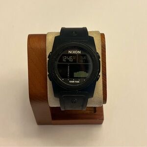 Nixon Men's The Rhythm A385126- Black Digital Dial Silicone Band New Battery